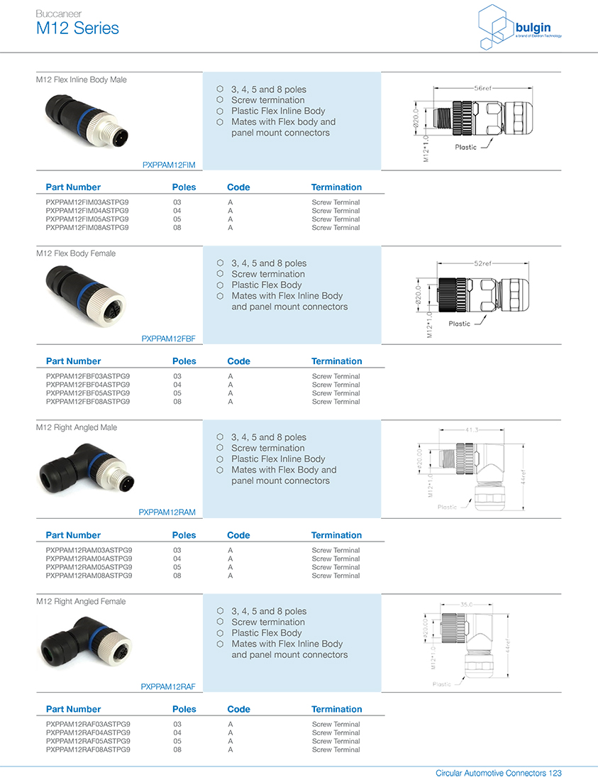 M12 直角連接器選型