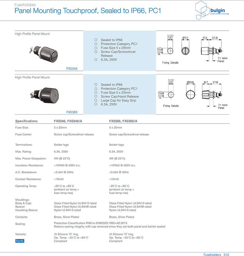 FX0365 IP66保險(xiǎn)絲座選型